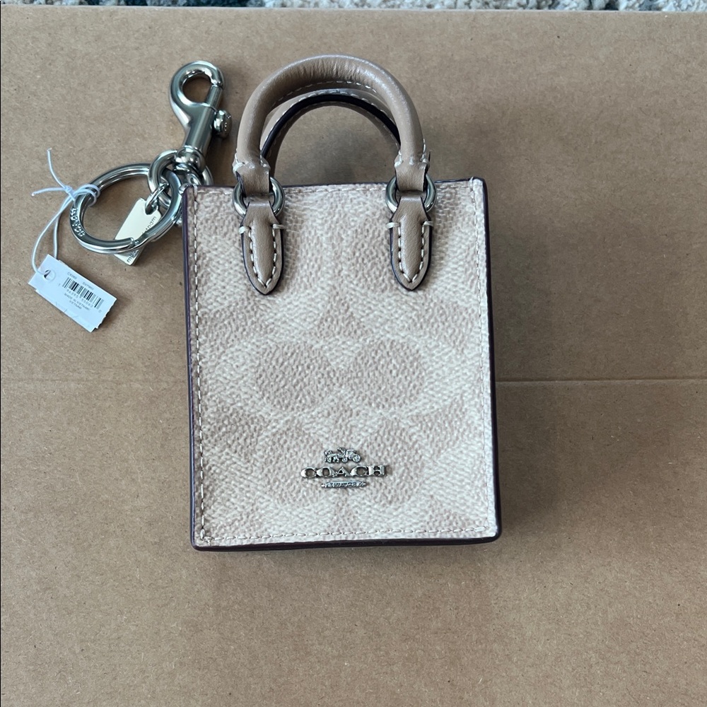 Coach Tan Mini Bag with Keychain
